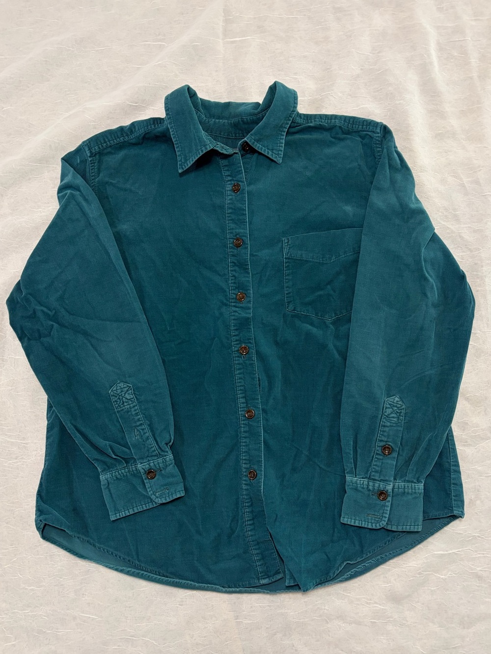 Classic Teal Button-Down Shirt - Women's Long Sleeve